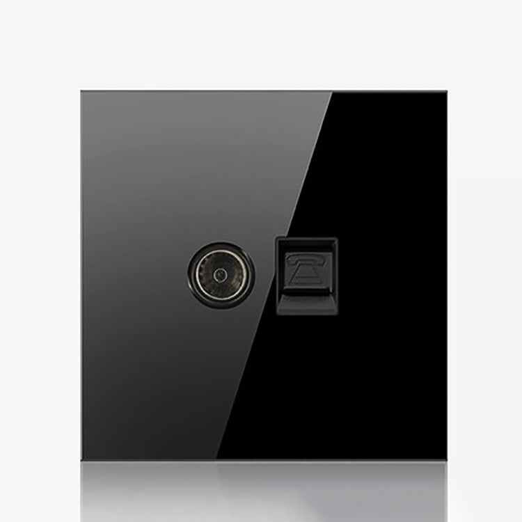 Pannello interruttori vetro temperato LED 86 mm nero