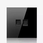 Pannello interruttori vetro temperato LED 86 mm nero