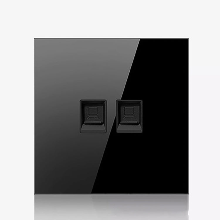 Pannello interruttori vetro temperato LED 86 mm nero