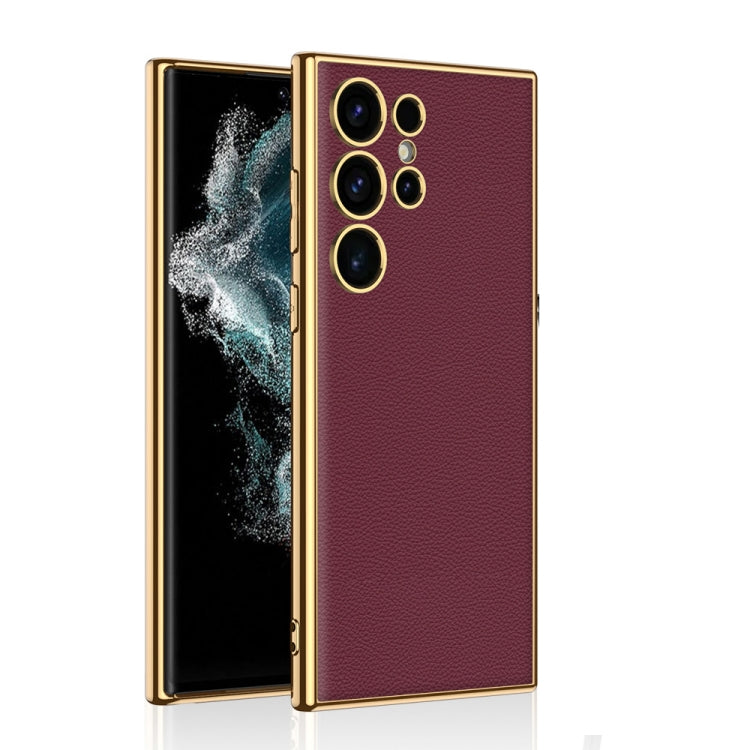 Custodia per telefono in TPU + pelle con placcatura GKK a copertura totale, For Samsung Galaxy S24 Ultra 5G, For Samsung Galaxy S24+ 5G, For Samsung Galaxy S24 5G