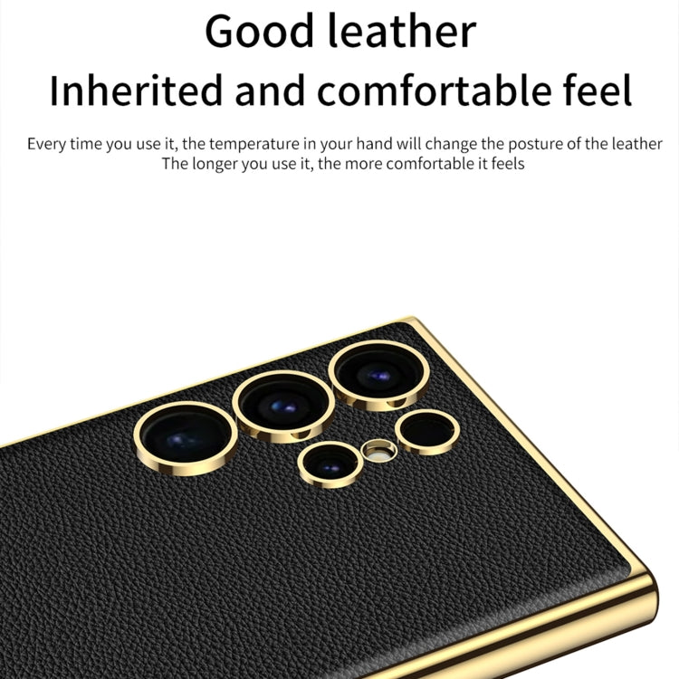 Custodia per telefono in TPU + pelle con placcatura GKK a copertura totale, For Samsung Galaxy S24 Ultra 5G, For Samsung Galaxy S24+ 5G, For Samsung Galaxy S24 5G