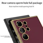 Custodia per telefono in TPU + pelle con placcatura GKK a copertura totale, For Samsung Galaxy S24 Ultra 5G, For Samsung Galaxy S24+ 5G, For Samsung Galaxy S24 5G