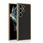 Custodia per telefono in TPU + pelle con placcatura GKK a copertura totale, For Samsung Galaxy S24 Ultra 5G, For Samsung Galaxy S24+ 5G, For Samsung Galaxy S24 5G