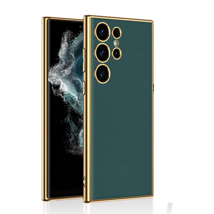 Custodia per telefono in TPU + pelle con placcatura GKK a copertura totale, For Samsung Galaxy S24 Ultra 5G, For Samsung Galaxy S24+ 5G, For Samsung Galaxy S24 5G