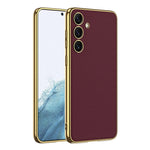 Custodia per telefono in TPU + pelle con placcatura GKK a copertura totale, For Samsung Galaxy S24 Ultra 5G, For Samsung Galaxy S24+ 5G, For Samsung Galaxy S24 5G