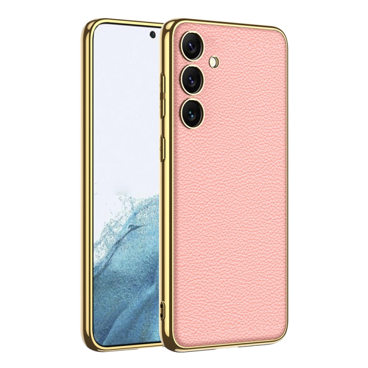 Custodia per telefono in TPU + pelle con placcatura GKK a copertura totale, For Samsung Galaxy S24 Ultra 5G, For Samsung Galaxy S24+ 5G, For Samsung Galaxy S24 5G