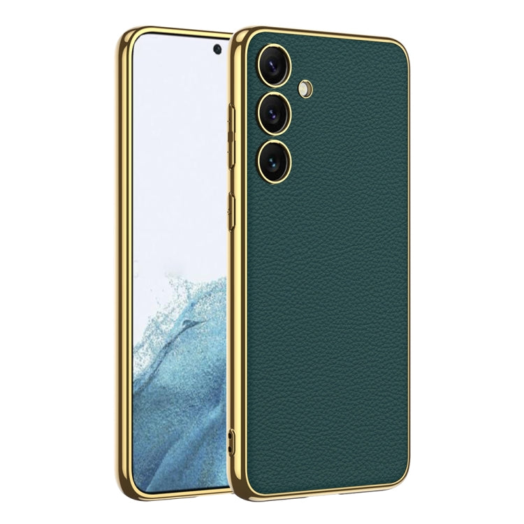 Custodia per telefono in TPU + pelle con placcatura GKK a copertura totale, For Samsung Galaxy S24 Ultra 5G, For Samsung Galaxy S24+ 5G, For Samsung Galaxy S24 5G
