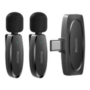YESIDO KR13 Doppio microfono lavalier wireless a bassa latenza con ricevitore Type-C, KR13