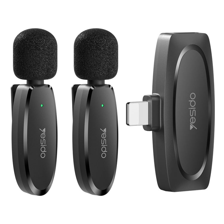 Microfono lavalier wireless a bassa latenza YESIDO KR14 con doppio trasmettitore e ricevitore a 8 pin, KR14