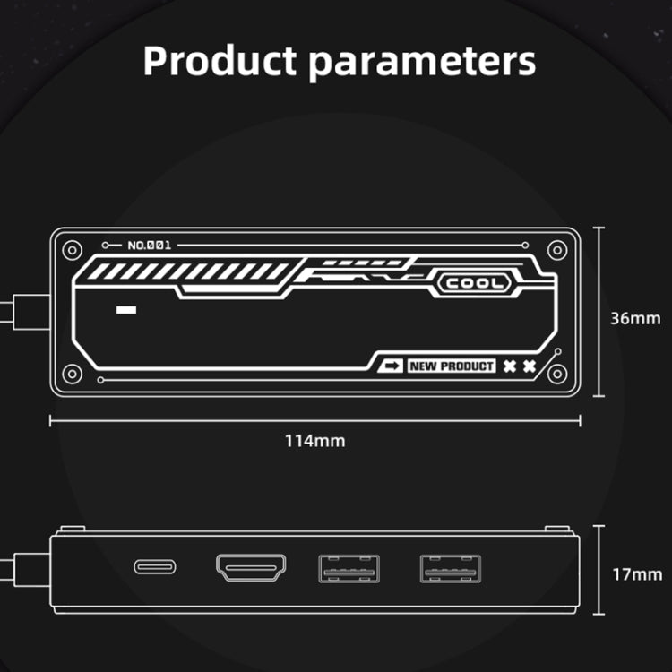 SW5R Docking station 5 in 1 da tipo C a PD+USB 3.0+USB 2.0+HDMI+RJ45 HUB, SW5R
