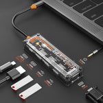 SW6V Docking station HUB 6 in 1 da tipo C a PD+USB 3.0+USB 2.0+HDMI+VGA+audio 3,5, SW6V