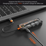 SW6V Docking station HUB 6 in 1 da tipo C a PD+USB 3.0+USB 2.0+HDMI+VGA+audio 3,5, SW6V