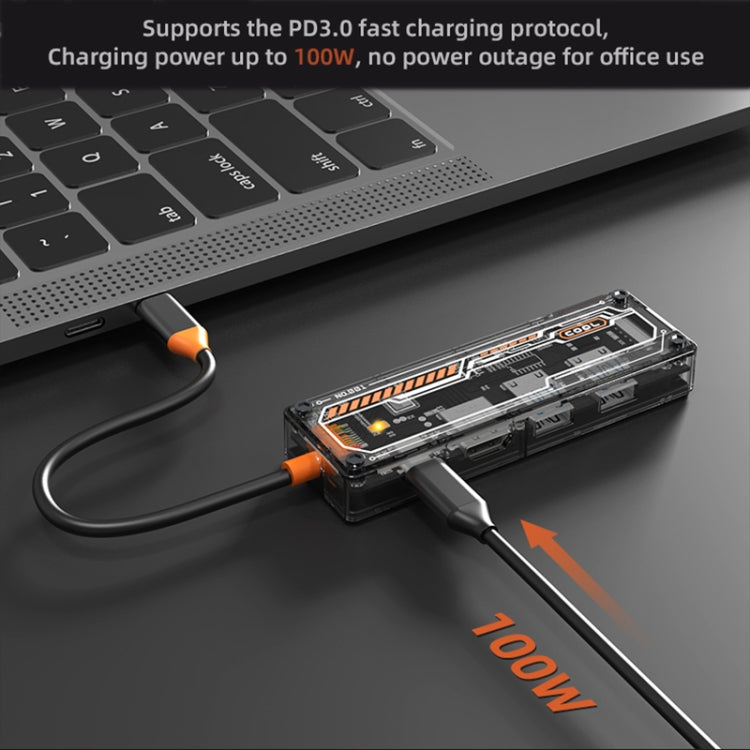 SW6V Docking station HUB 6 in 1 da tipo C a PD+USB 3.0+USB 2.0+HDMI+VGA+audio 3,5, SW6V