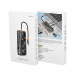 SW8V 8 in 1 da tipo C a 2xUSB-C+USB3.0+USB2.0+HDMI+RJ45+1xSD/TF Docking station HUB, SW8V