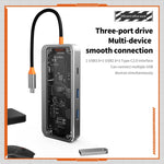 SW8V 8 in 1 da tipo C a 2xUSB-C+USB3.0+USB2.0+HDMI+RJ45+1xSD/TF Docking station HUB, SW8V