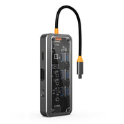 SW10V 10 in 1 da tipo C a PD+USB3.0+2xUSB2.0+HDMI+VGA+RJ45+1xSD/TF+Audio 3.5 HUB Docking Station, SW10V