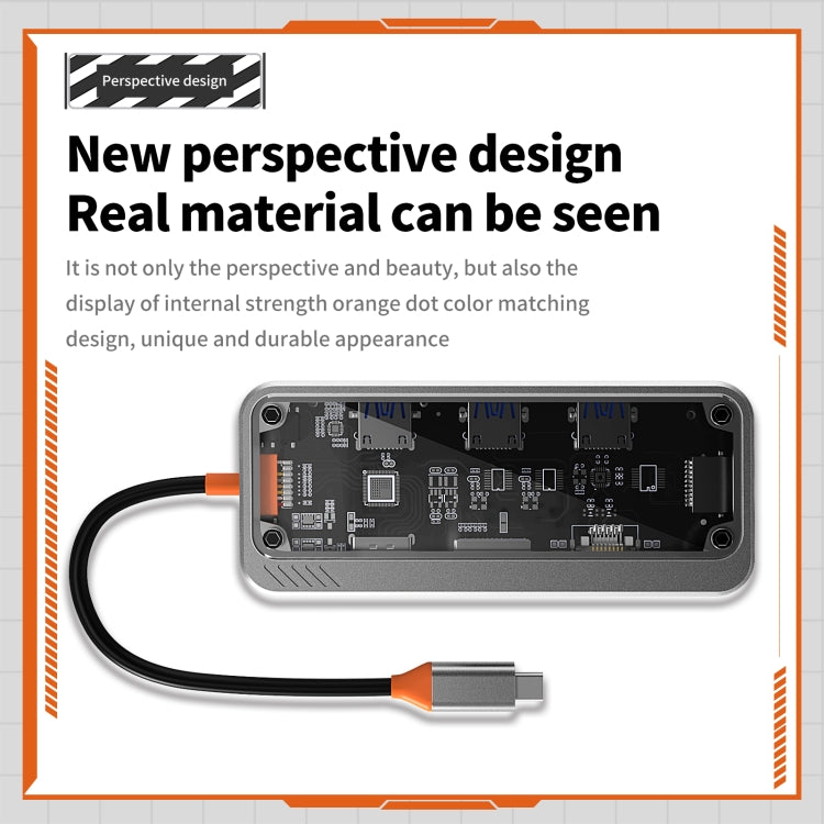 SW10V 10 in 1 da tipo C a PD+USB3.0+2xUSB2.0+HDMI+VGA+RJ45+1xSD/TF+Audio 3.5 HUB Docking Station, SW10V
