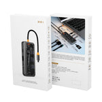 SW10V 10 in 1 da tipo C a PD+USB3.0+2xUSB2.0+HDMI+VGA+RJ45+1xSD/TF+Audio 3.5 HUB Docking Station, SW10V