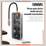 SW10V 10 in 1 da tipo C a PD+USB3.0+2xUSB2.0+HDMI+VGA+RJ45+1xSD/TF+Audio 3.5 HUB Docking Station, SW10V