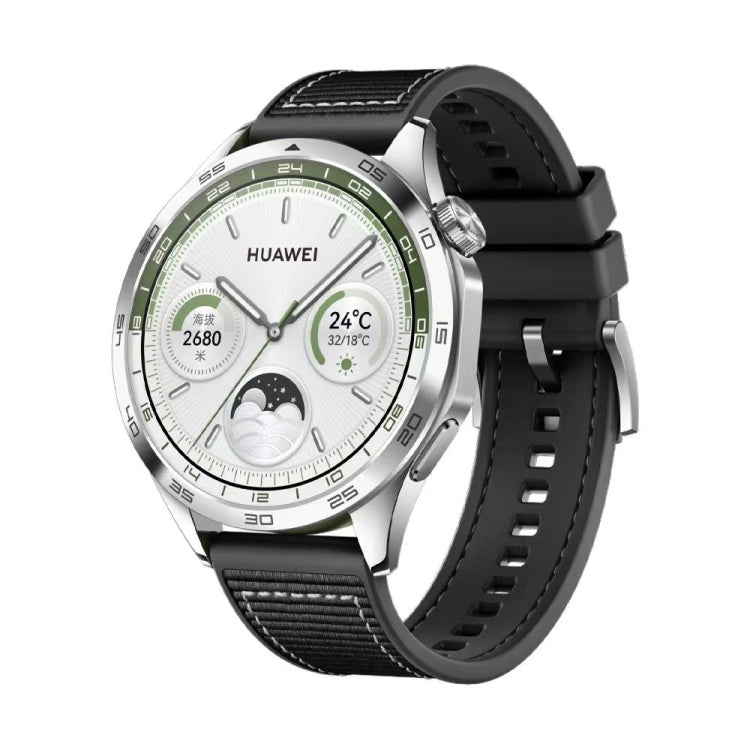 Cinturino per orologio in silicone intrecciato ibrido in nylon, dimensioni: 22 mm, For Huawei Watch GT4 46mm