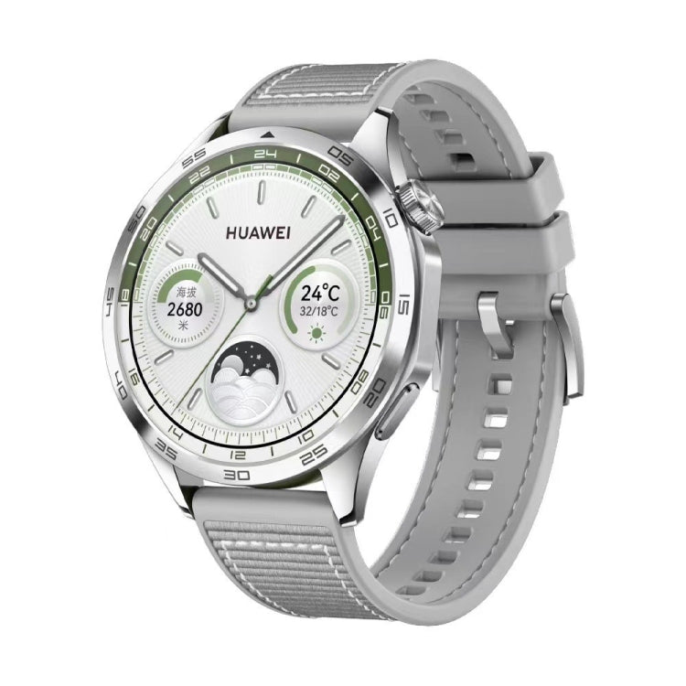 Cinturino per orologio in silicone intrecciato ibrido in nylon, dimensioni: 22 mm, For Huawei Watch GT4 46mm