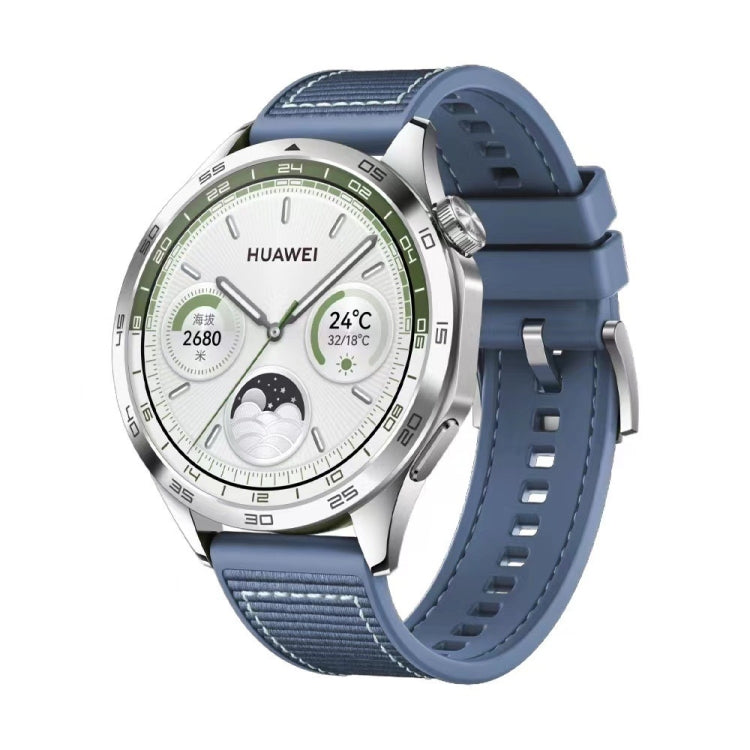 Cinturino per orologio in silicone intrecciato ibrido in nylon, dimensioni: 22 mm, For Huawei Watch GT4 46mm