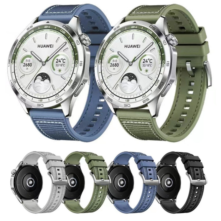 Cinturino per orologio in silicone intrecciato ibrido in nylon, dimensioni: 22 mm, For Huawei Watch GT4 46mm