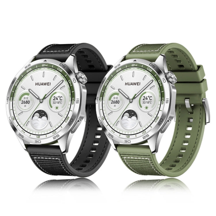 Cinturino per orologio in silicone intrecciato ibrido in nylon, dimensioni: 22 mm, For Huawei Watch GT4 46mm