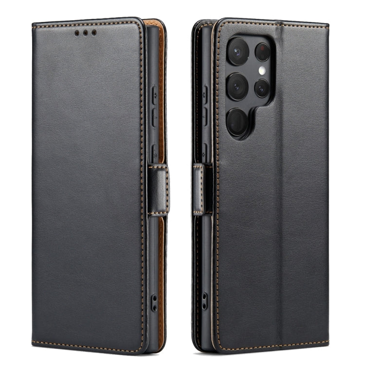 Custodia per telefono Fierre Shann PU in vera pelle con texture, For Samsung Galaxy A15 5G, For Samsung Galaxy A55 5G, For Samsung Galaxy A35 5G, For Samsung Galaxy S24 Ultra 5G, For Samsung Galaxy S24+ 5G, For Samsung Galaxy S24 5G