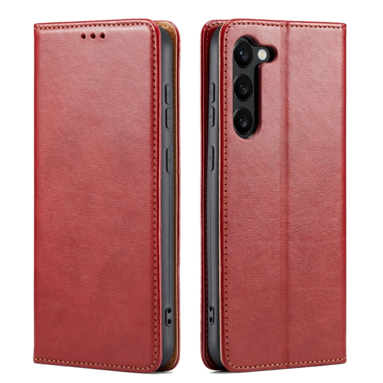 Custodia per telefono Fierre Shann PU in vera pelle con texture, For Samsung Galaxy A15 5G, For Samsung Galaxy A55 5G, For Samsung Galaxy A35 5G, For Samsung Galaxy S24 Ultra 5G, For Samsung Galaxy S24+ 5G, For Samsung Galaxy S24 5G