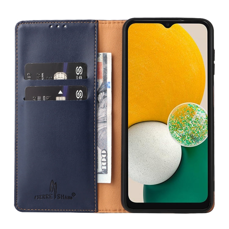 Custodia per telefono Fierre Shann PU in vera pelle con texture, For Samsung Galaxy A15 5G, For Samsung Galaxy A55 5G, For Samsung Galaxy A35 5G, For Samsung Galaxy S24 Ultra 5G, For Samsung Galaxy S24+ 5G, For Samsung Galaxy S24 5G