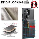 Custodia per telefono in pelle staccabile con scheda multipla RFID serie DG.MING M5, For Samsung Galaxy S22 Ultra, For Samsung Galaxy S22+, For Samsung Galaxy S22, For Samsung Galaxy S21 Ultra