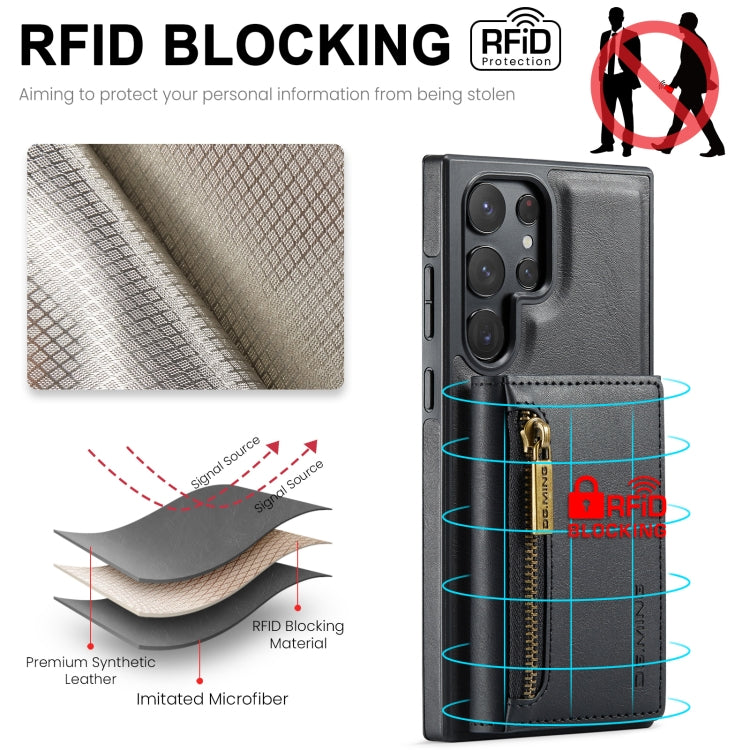 Custodia per telefono in pelle staccabile con scheda multipla RFID serie DG.MING M5, For Samsung Galaxy S22 Ultra, For Samsung Galaxy S22+, For Samsung Galaxy S22, For Samsung Galaxy S21 Ultra