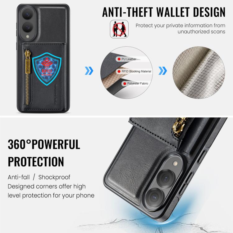 Custodia per telefono in pelle staccabile con scheda multipla RFID serie DG.MING M5, For Samsung Galaxy S25 Edge 5G, For Galaxy S25 5G, For Galaxy S25+ 5G, For Samsung Galaxy S25 Ultra 5G