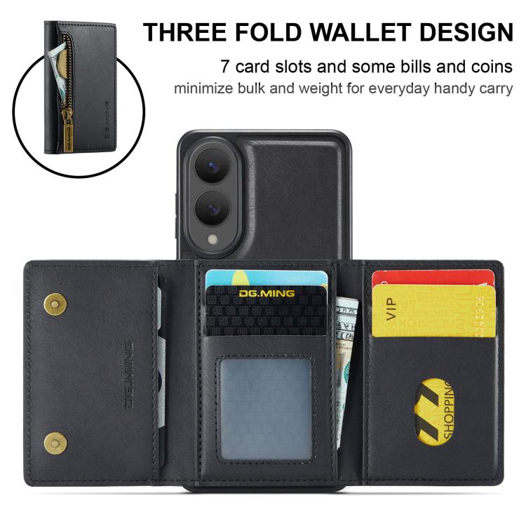 Custodia per telefono in pelle staccabile con scheda multipla RFID serie DG.MING M5, For Samsung Galaxy S25 Edge 5G, For Galaxy S25 5G, For Galaxy S25+ 5G, For Samsung Galaxy S25 Ultra 5G
