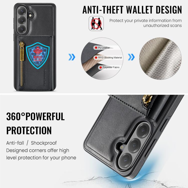 Custodia per telefono in pelle staccabile con scheda multipla RFID serie DG.MING M5, For Galaxy S26+ 5G, For Galaxy S26 Ultra 5G, For Galaxy S26 5G, For Samsung Galaxy S25 FE 5G