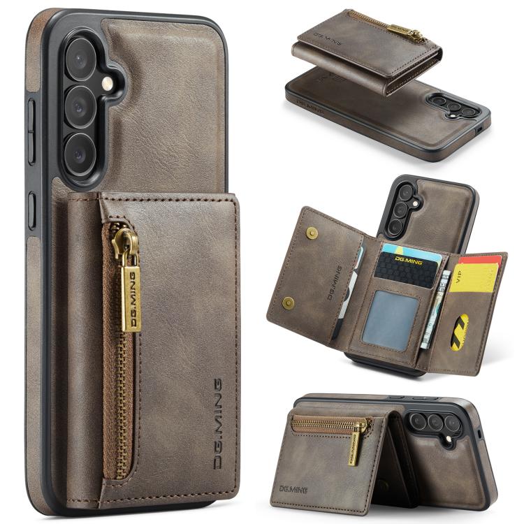 Custodia per telefono in pelle staccabile con scheda multipla RFID serie DG.MING M5, For Samsung Galaxy S25 Edge 5G, For Galaxy S25 5G, For Galaxy S25+ 5G, For Samsung Galaxy S25 Ultra 5G