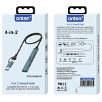 Onten UCA9703S Docking station USB 3.0 4 in 2 + da tipo C a 3 tipi C + HUB USB, UCA9703S, UCA9703
