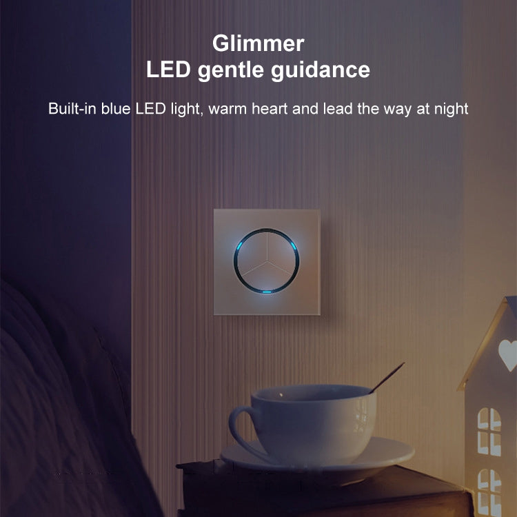 Pannello interruttori vetro temperato LED 86 mm grigio