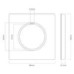 Pannello interruttori vetro temperato LED 86 mm grigio