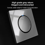 Pannello interruttori vetro temperato LED 86 mm grigio