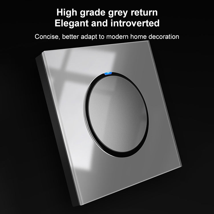 Pannello interruttori vetro temperato LED 86 mm grigio