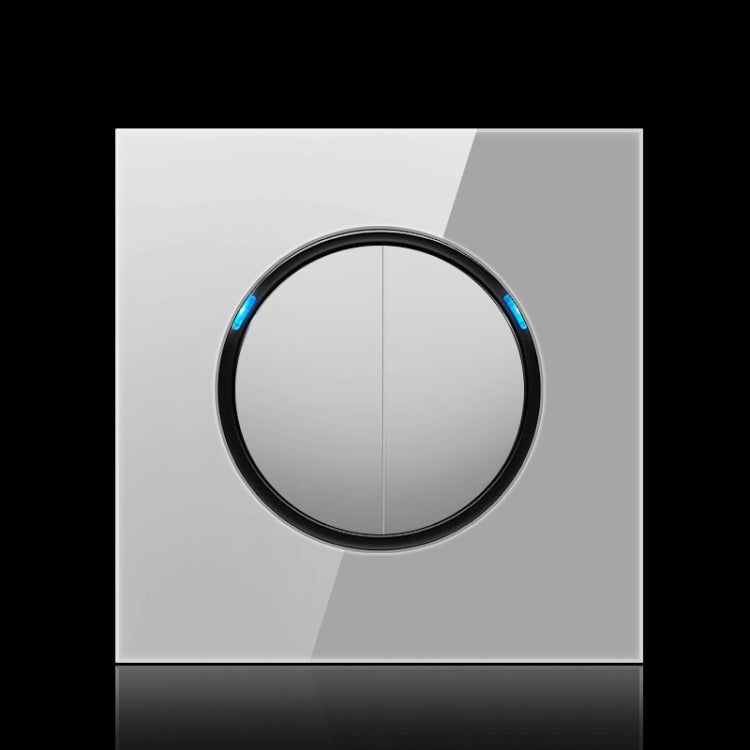 Pannello interruttori vetro temperato LED 86 mm grigio