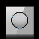 Pannello interruttori vetro temperato LED 86 mm grigio