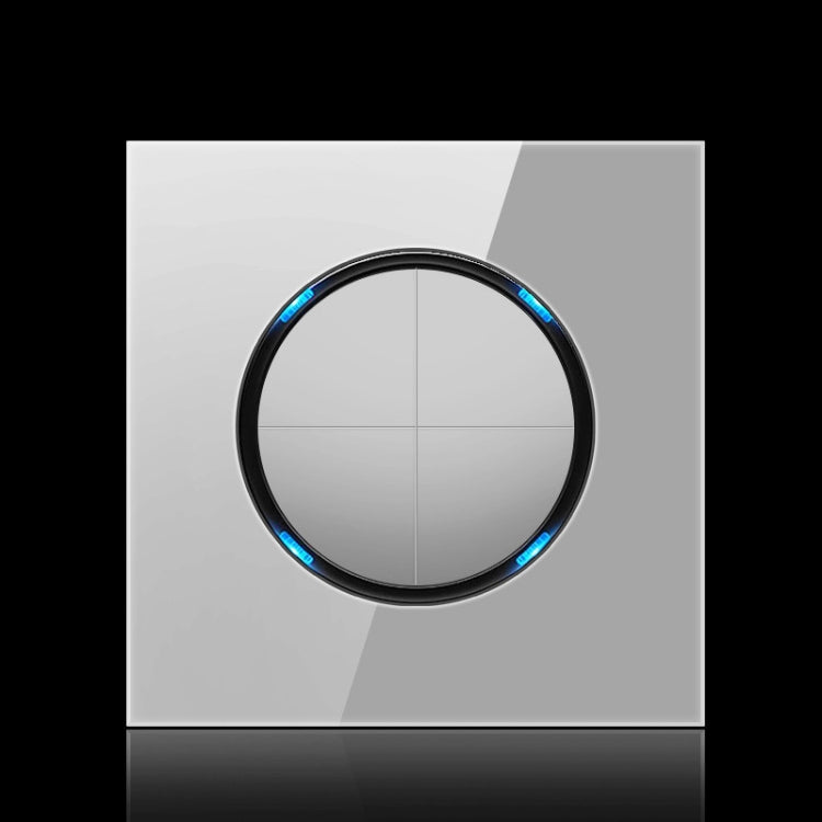 Pannello interruttori vetro temperato LED 86 mm grigio