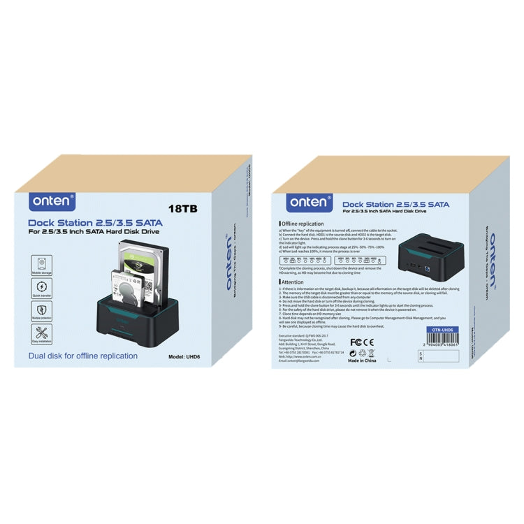 Base di espansione per docking station per disco rigido esterno Onten UHD6 Dual Bay