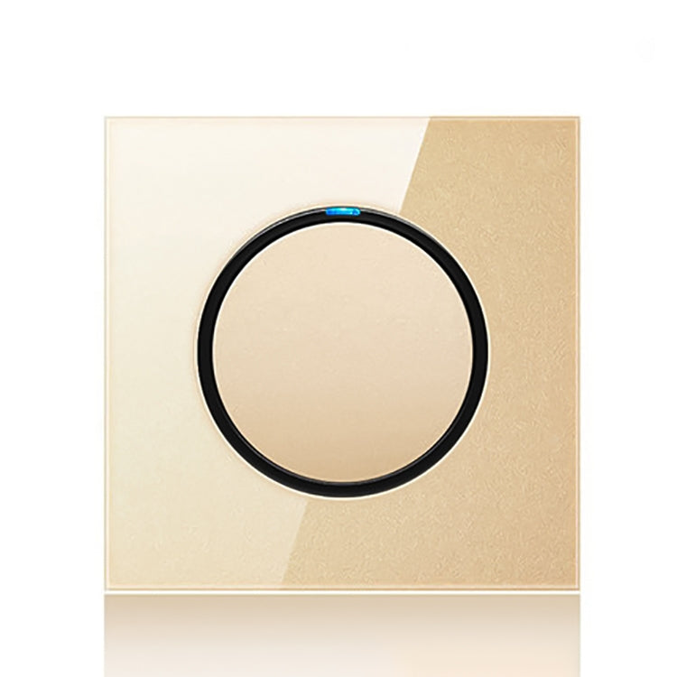 Pannello interruttori in vetro temperato LED rotondo da 86 mm, vetro rotondo dorato, One Open Dual Control, Two Billing Control, Two Open Dual Control, Three Billing Control, Three Open Dual Control, Four Billing Control, Four Open Dual Control��������...