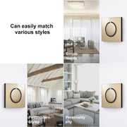 Pannello interruttori in vetro temperato LED rotondo da 86 mm, vetro rotondo dorato, One Open Dual Control, Two Billing Control, Two Open Dual Control, Three Billing Control, Three Open Dual Control, Four Billing Control, Four Open Dual Control        ...