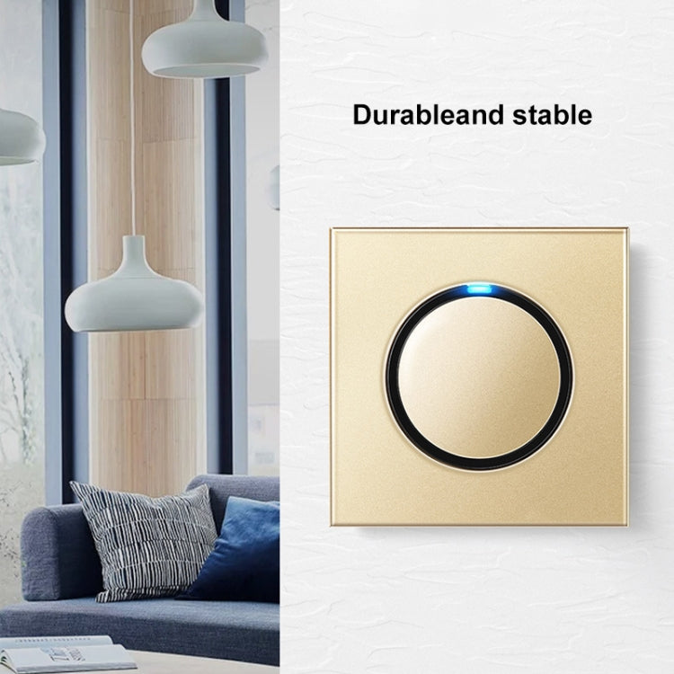 Pannello interruttori vetro temperato LED 86 mm dorato
