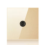 Pannello interruttori vetro temperato LED 86 mm dorato